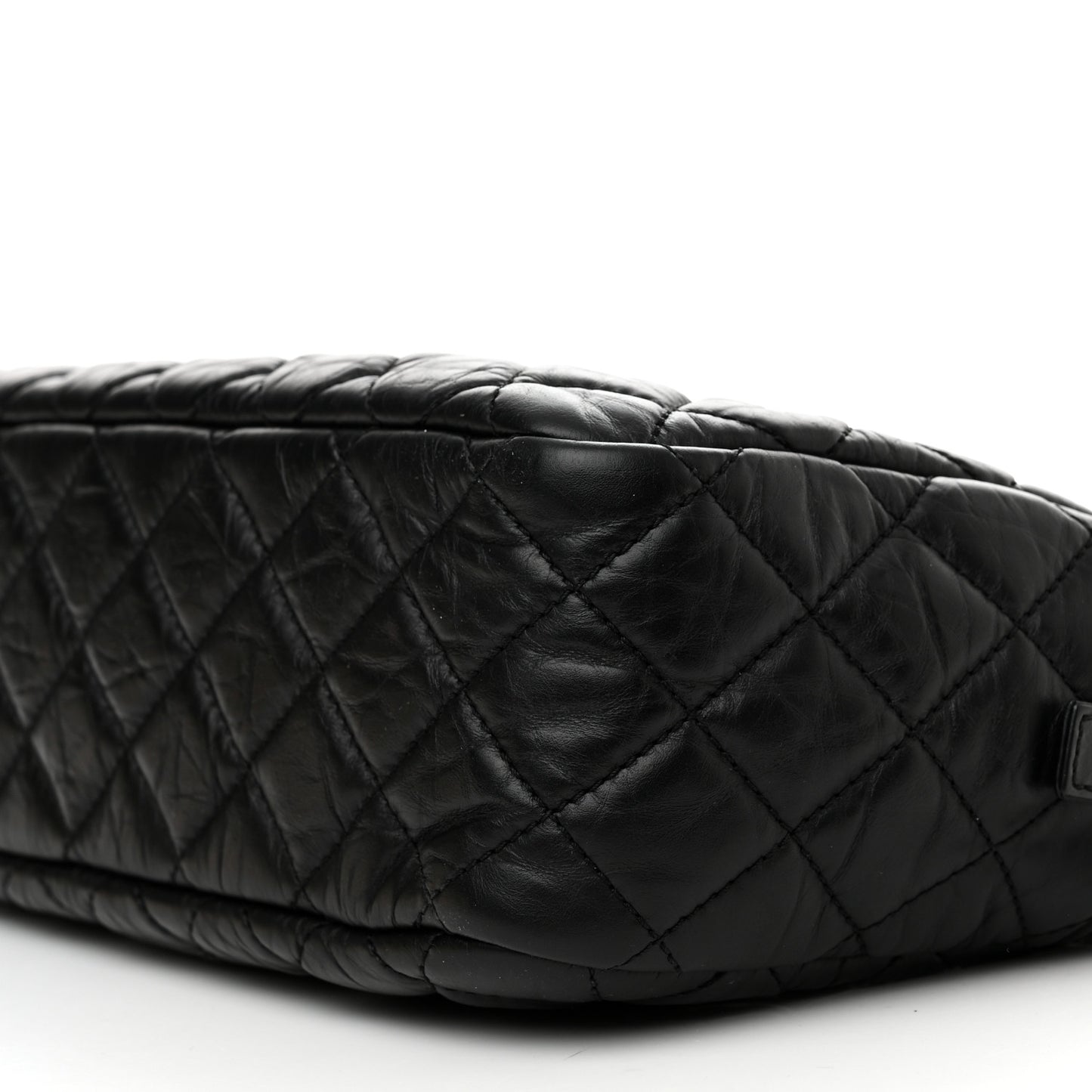 Aged Calfskin Quilted Medium Reissue Camera Case Black