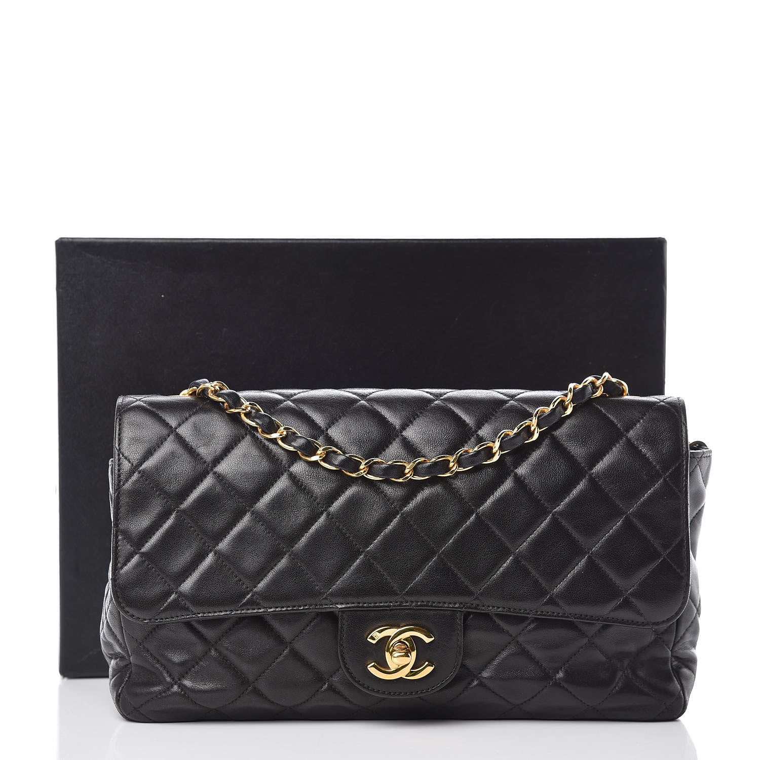 Chanel Lambskin Quilted Medium Single Flap Black 11 of 11