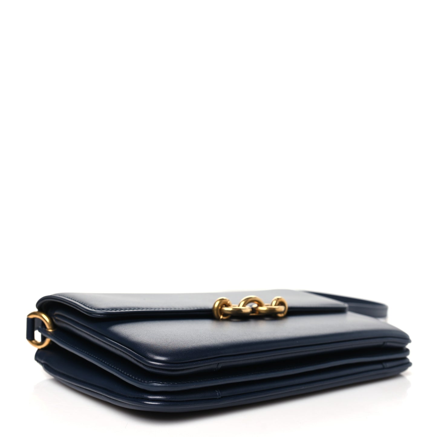 Smooth Calfskin Le Maillon Satchel Deep Marine