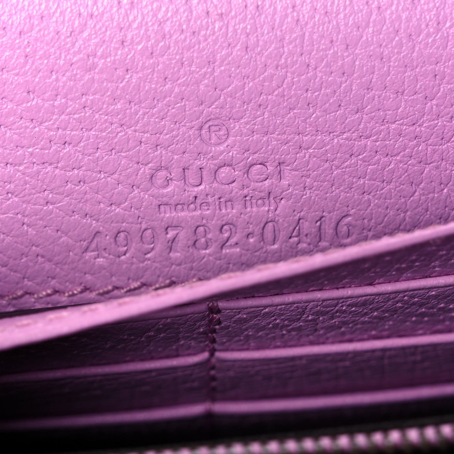 Calfskin Marquise Crystals Mini GG Chain Wallet Malva
