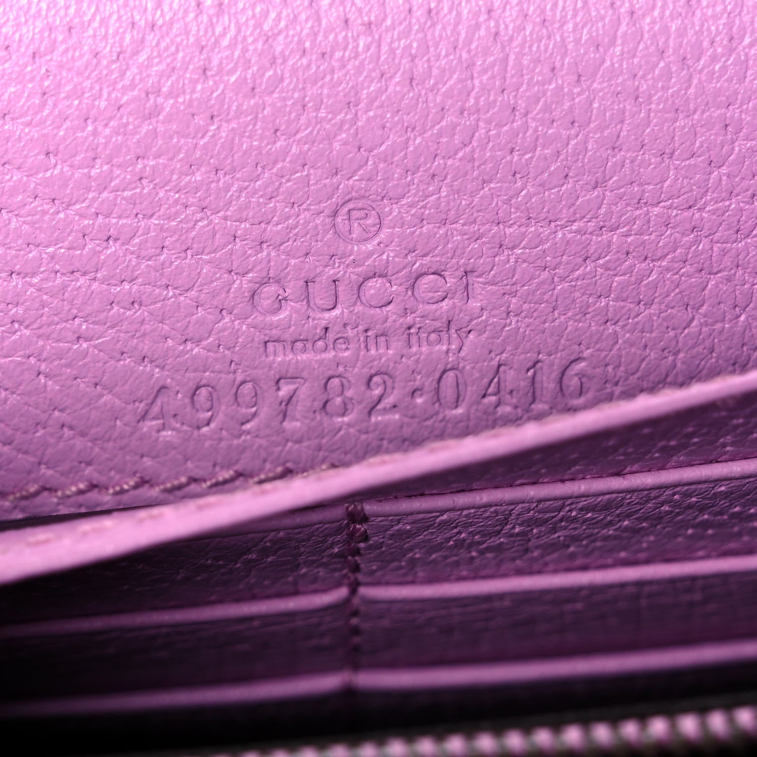 Gucci Calfskin Marquise Crystals Mini GG Chain Wallet Malva 6 of 9