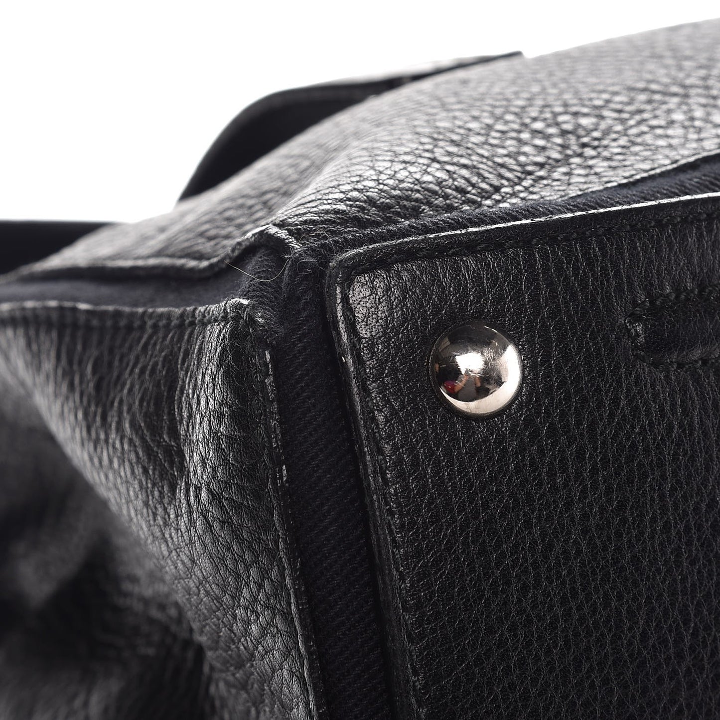 Calfskin Canvas Large Muse Two Black