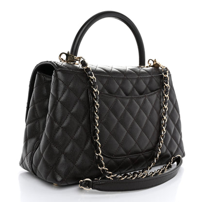 Chanel Caviar Quilted Small Coco Handle Flap Dark Brown 3 of 11