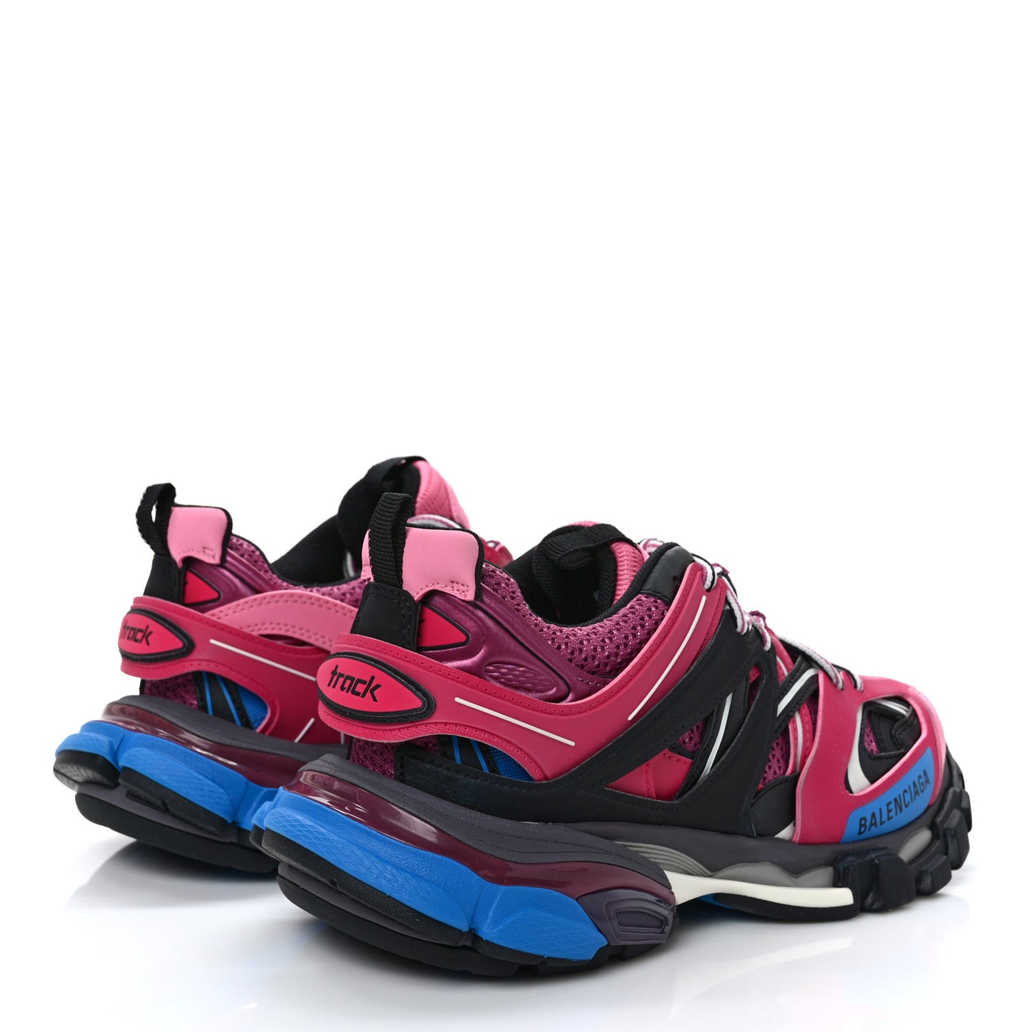 Mesh Nylon Metallic Fabric Womens Track Sneakers 38 Pink Blue