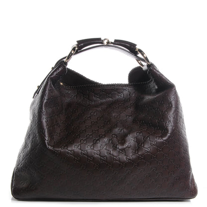 Gucci Guccissima Large Horsebit Chain Hobo Brown 1 of 7