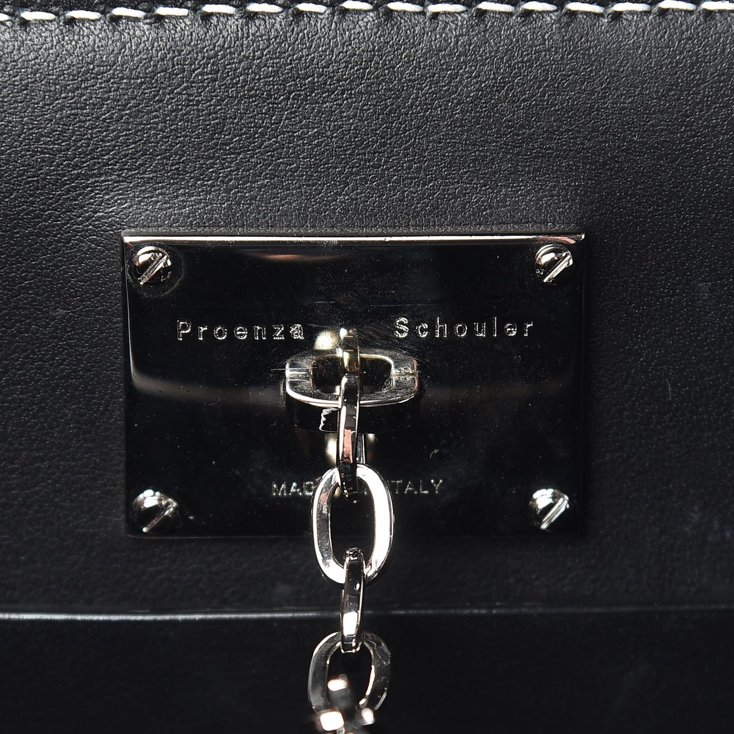 Smooth Calfskin Small Hava Top Handle Bag Black