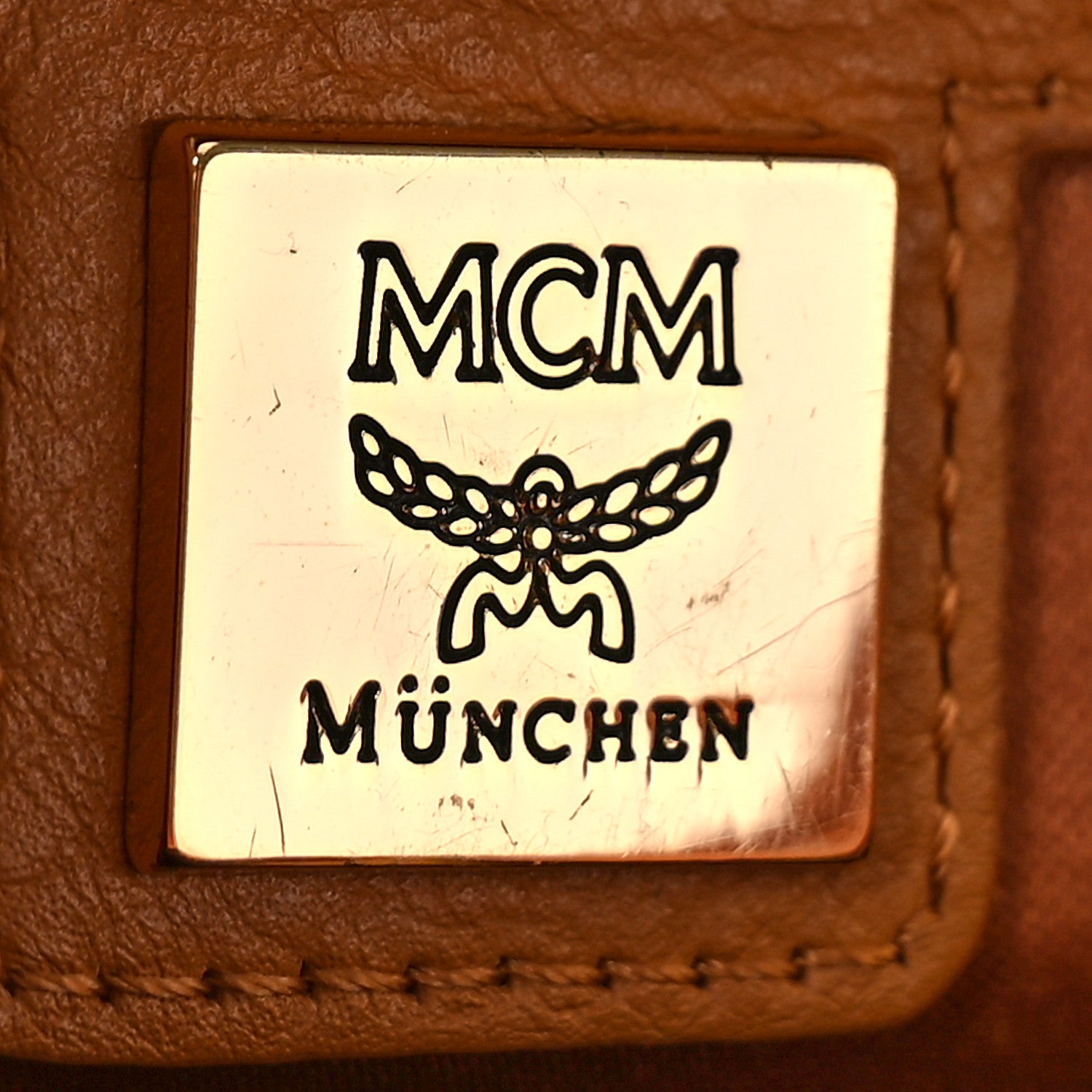 MCM Visetos Small Sprinkle Stud Stark Backpack Cognac 6 of 8