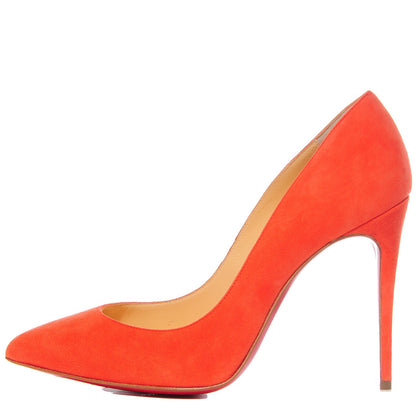 Christian Louboutin Suede Pigalle Follies 100 Pumps 36.5 6.5 Papaye 1 of 7