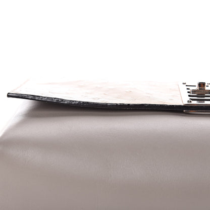 Proenza Schouler Ostrich Calfskin Suede PS Elliot Clutch Ciclo Pulver Ivory Black 11 of 12