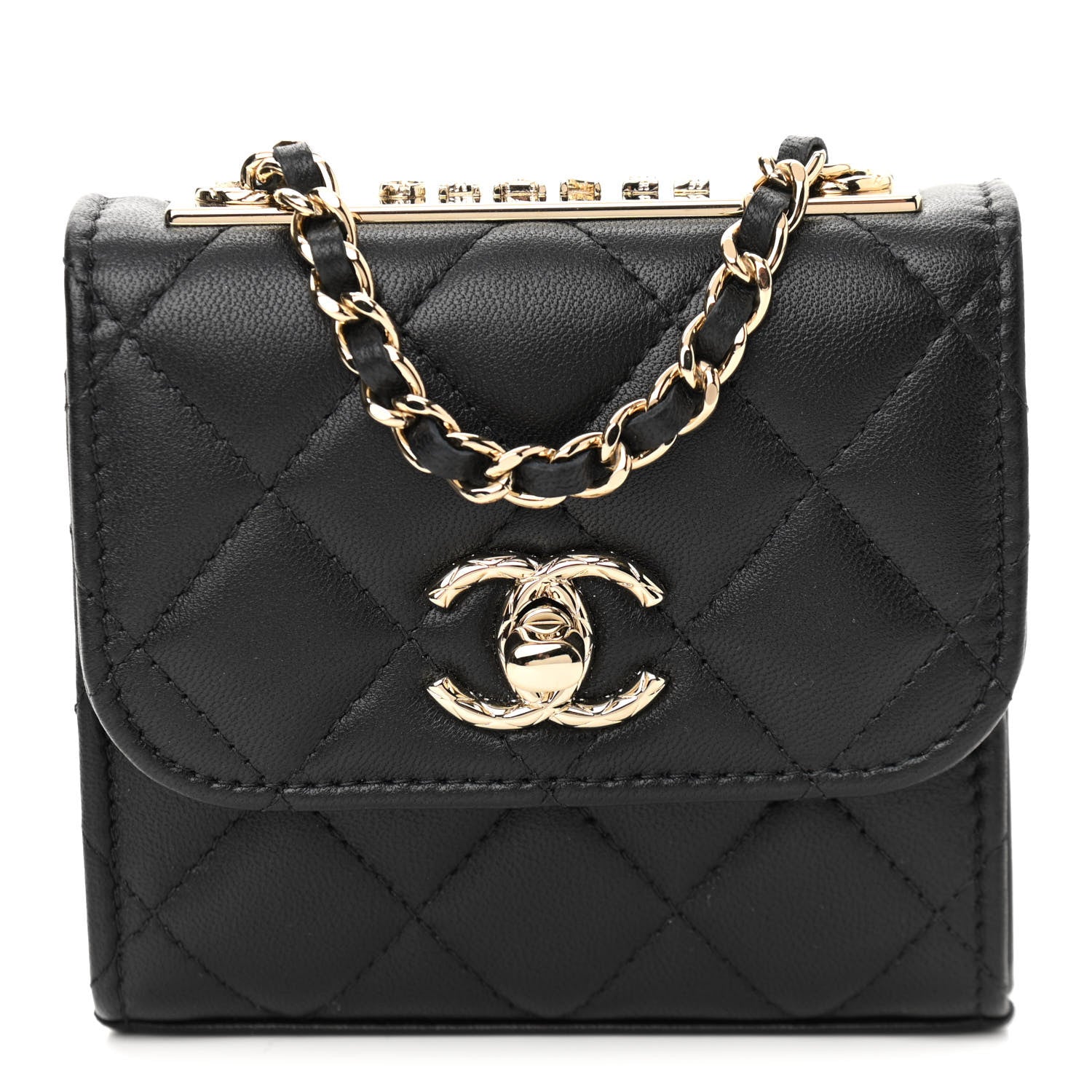 Chanel Lambskin Quilted Mini Trendy CC Chain Wallet Black 1 of 11