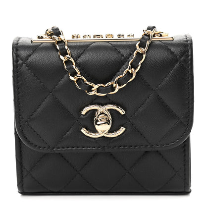 Chanel Lambskin Quilted Mini Trendy CC Chain Wallet Black 1 of 11