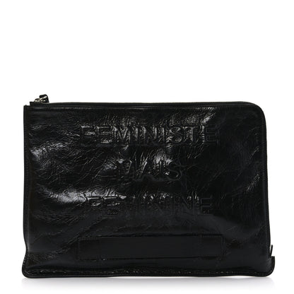 Chanel Calfskin Large Feministe Maize Feminine Pouch Clutch Black 1 of 7