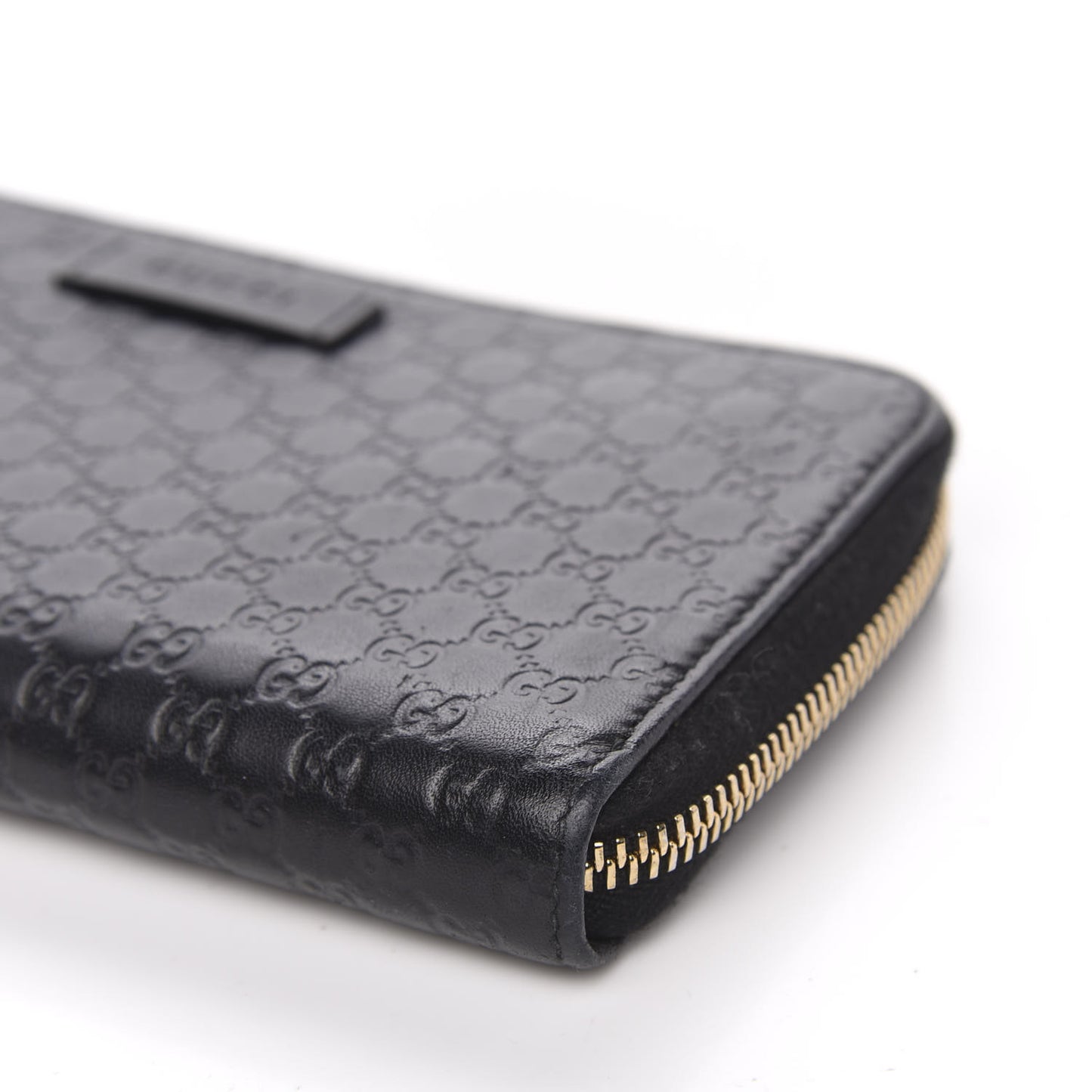 Microguccissima Zip Around Wallet Black