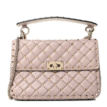 Valentino Garavani Lambskin Medium Rockstud Spike Shoulder Bag Poudre 2 of 9