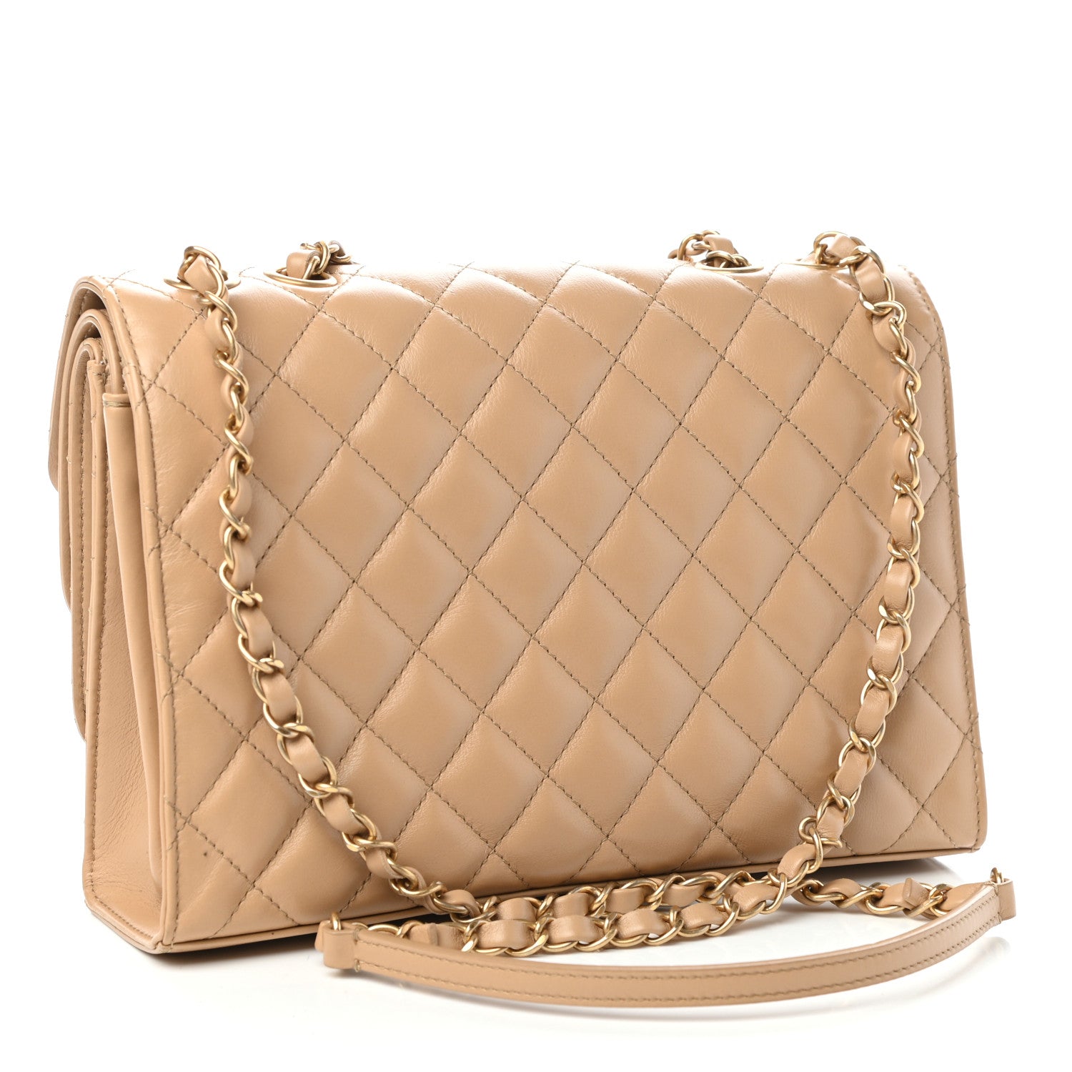 Chanel Calfskin Quilted Medium Triple Flap Beige 3 of 11