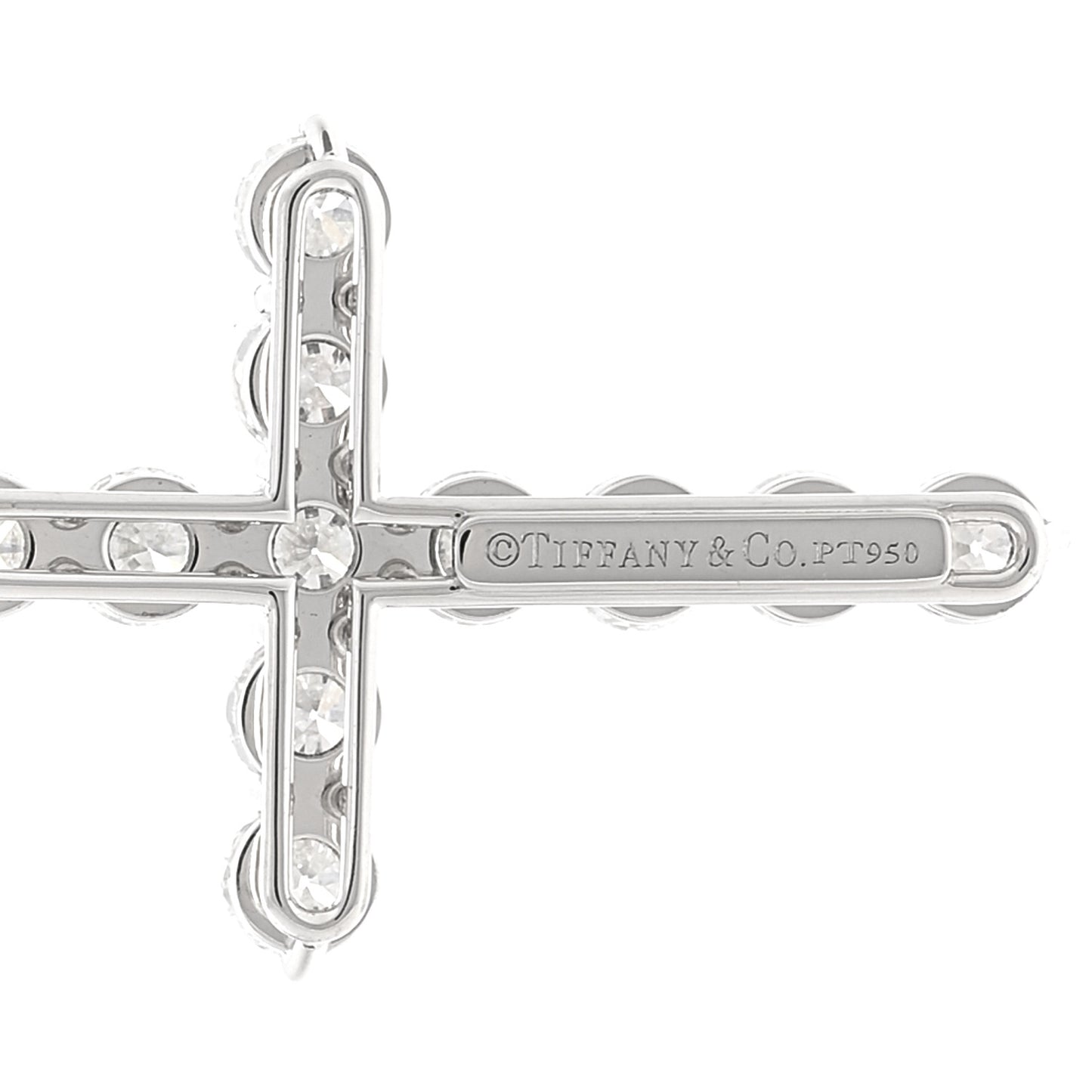 Platinum Diamond Large Cross Pendant Necklace