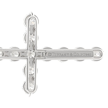 Tiffany Platinum Diamond Large Cross Pendant Necklace 4 of 6