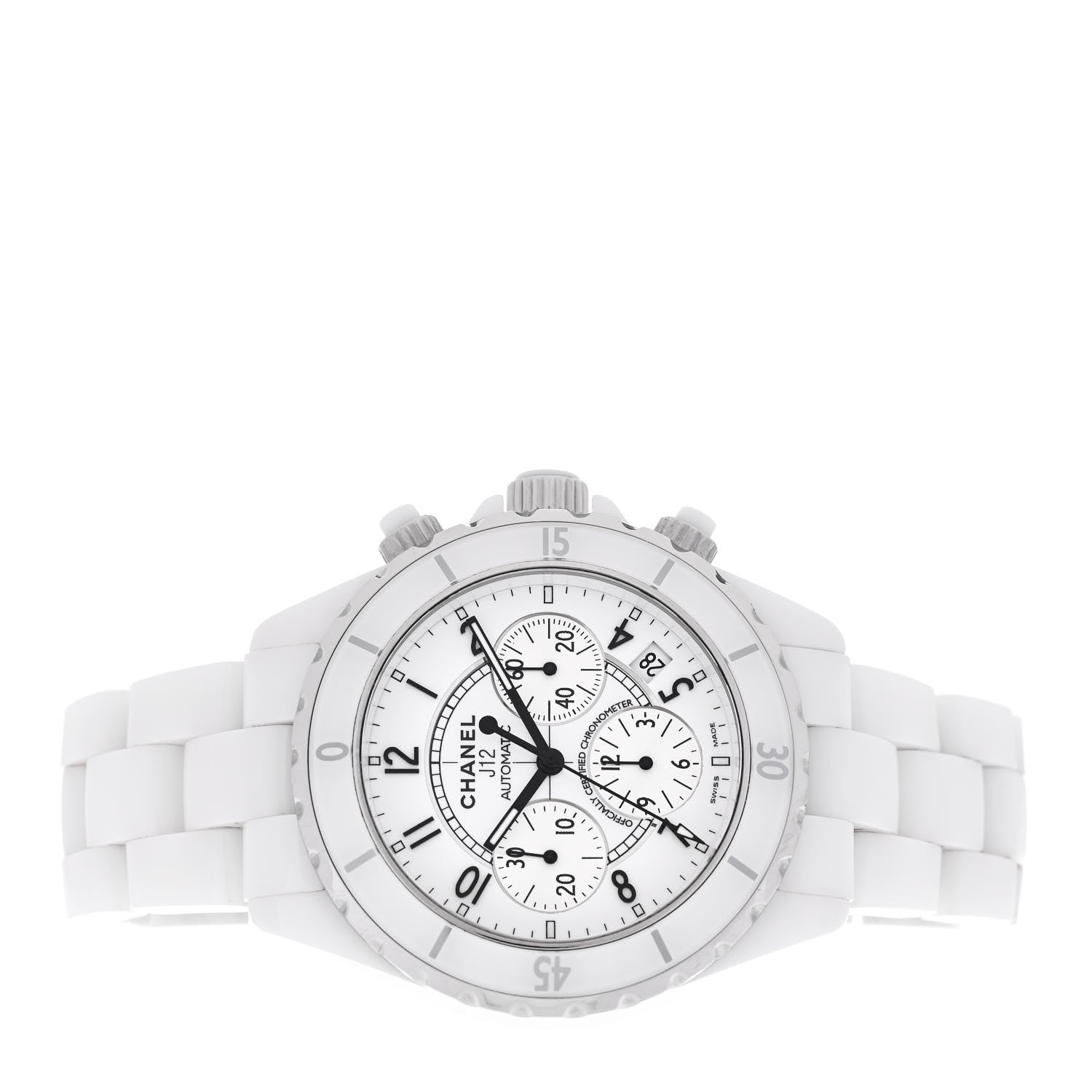 Chanel Stainless Steel Ceramic 41mm J12 Chronograph Automatic Watch White 2 of 4