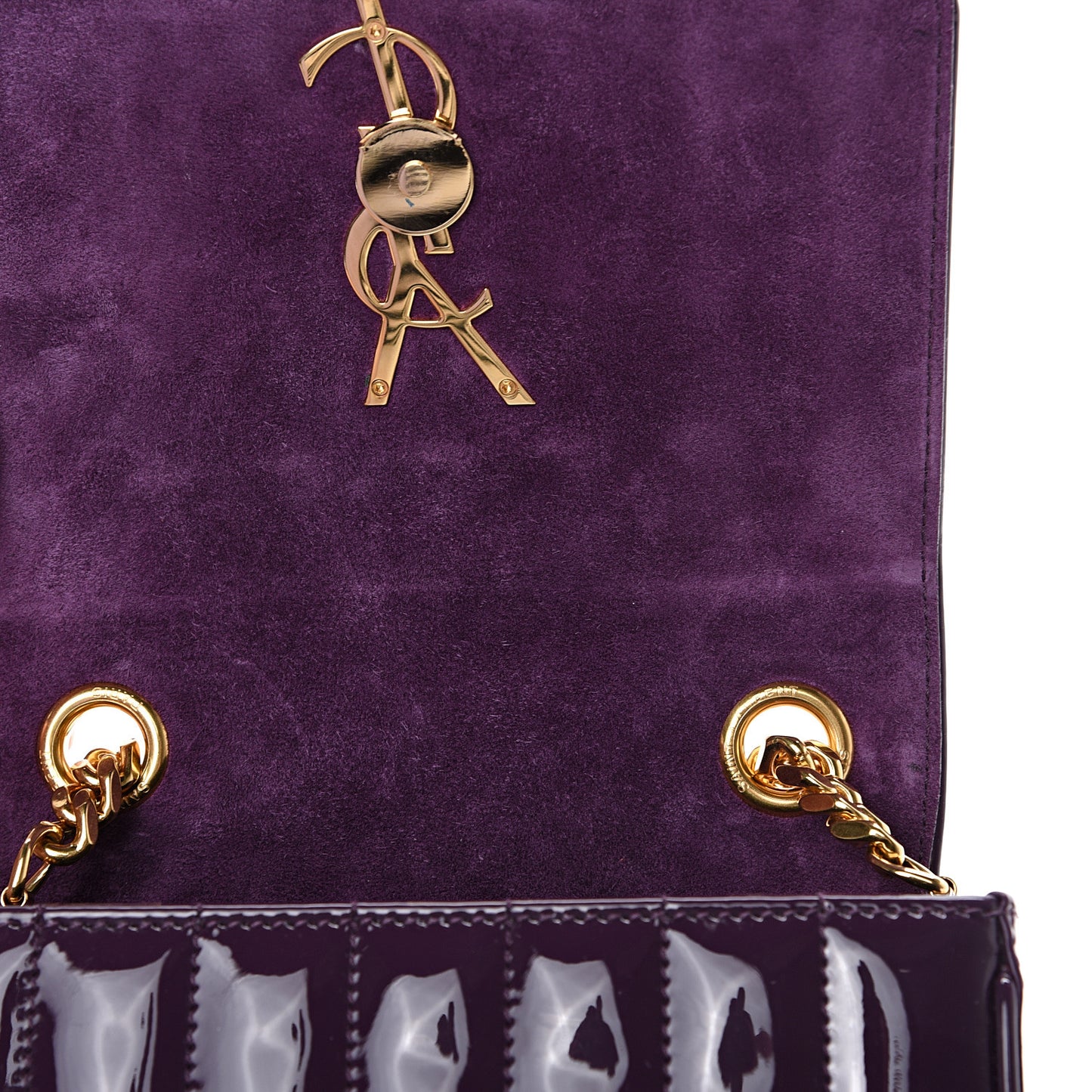 Patent Matelasse Monogram Small Vicky Chain Bag Prunia