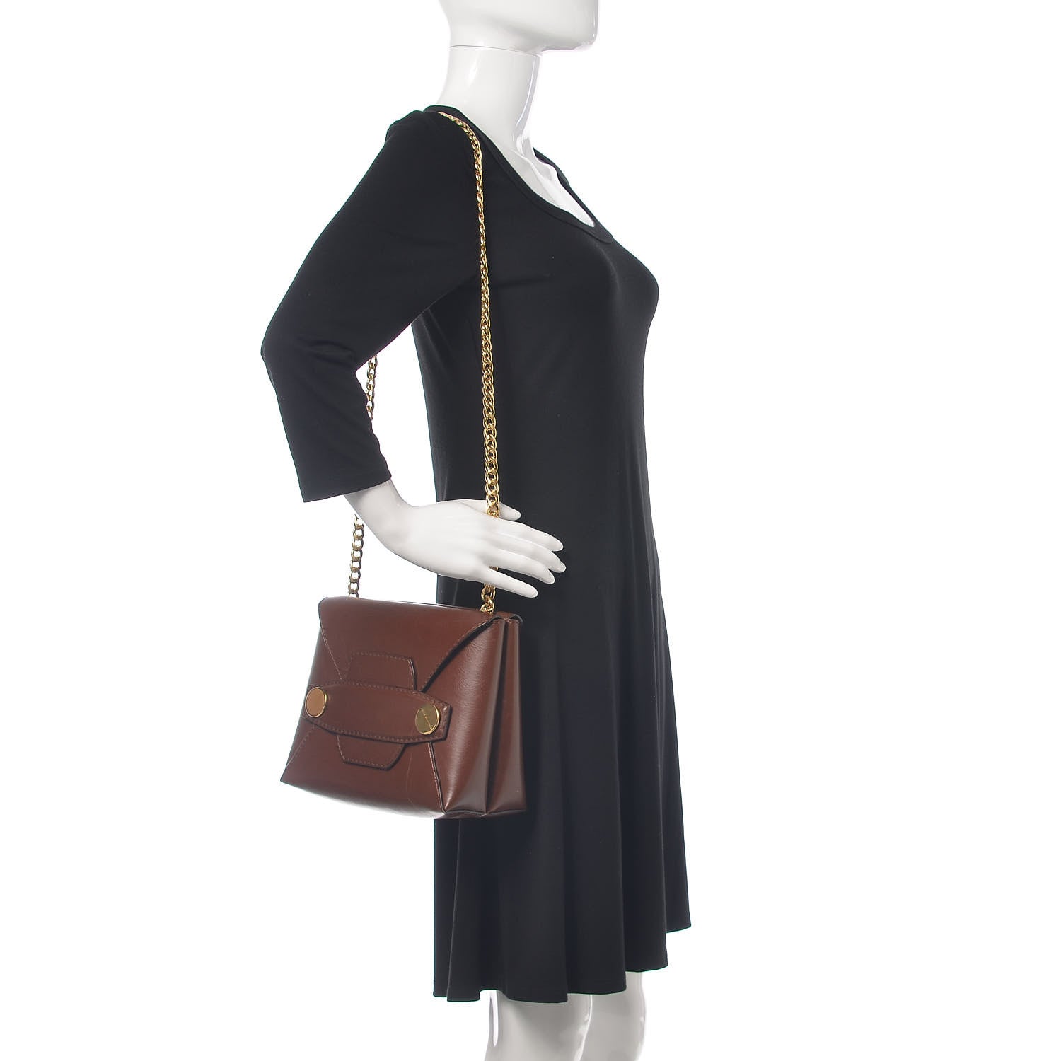 Stella McCartney Eco Alter Nappa Small Popper Shoulder Bag Cognac 2 of 9
