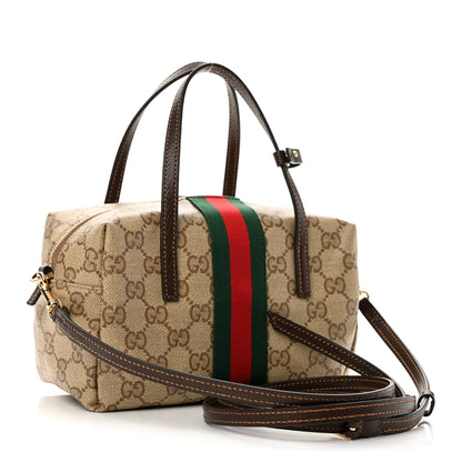 Gucci GG Monogram Web Mini Boston Bag Sand Dark Brown 3 of 11