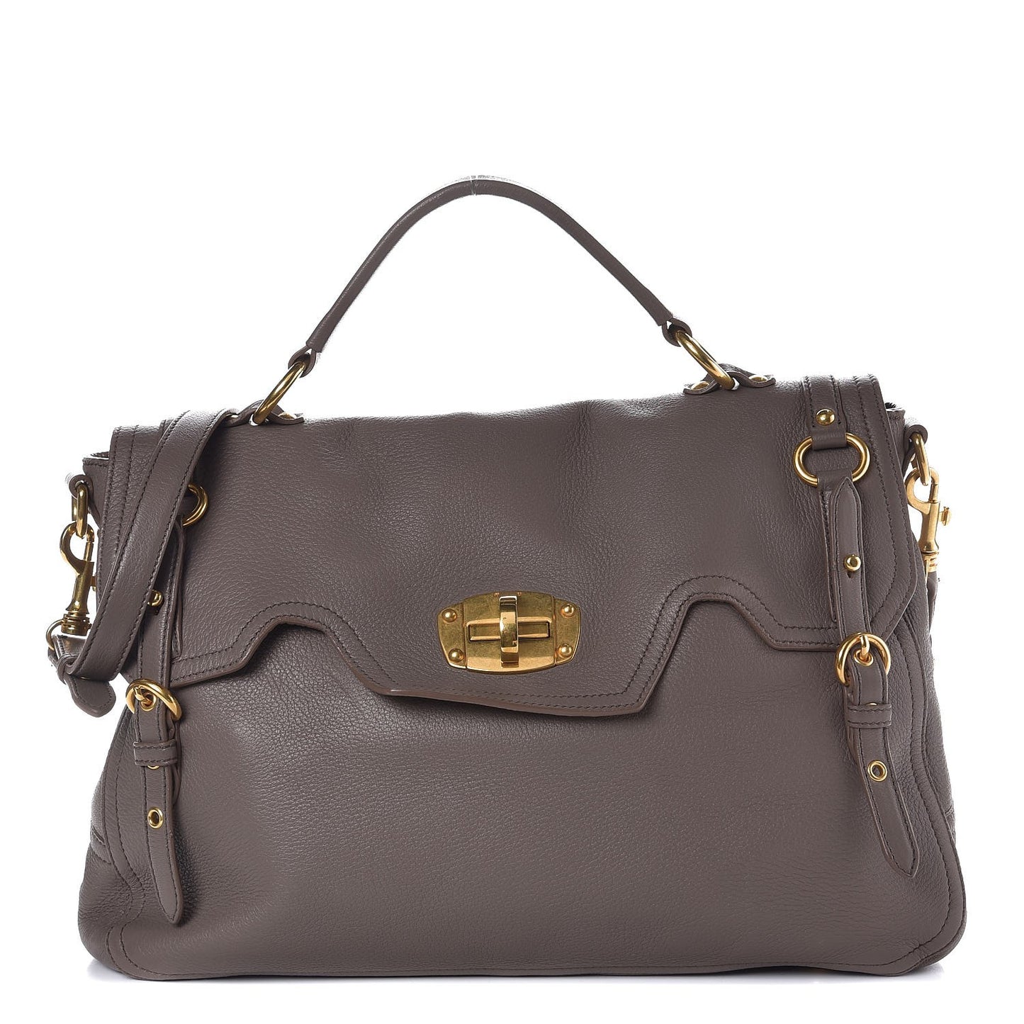 Cervo East-West Flap Satchel Gray