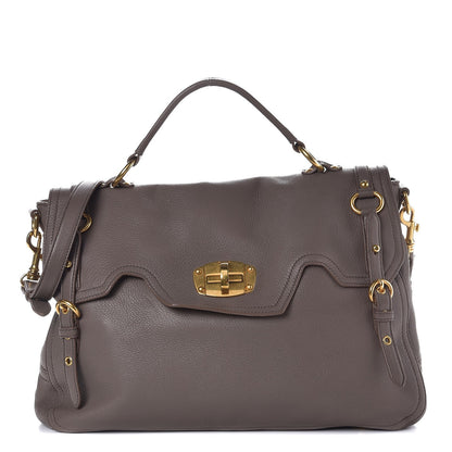 Miu Miu Cervo East-West Flap Satchel Gray 1 of 7