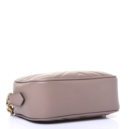 Gucci Calfskin Matelasse Mini GG Marmont Chain Shoulder Bag Porcelain Rose 4 of 14