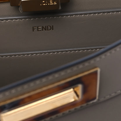 Fendi Vitello Seta Shiny Nappa Plexiglass Medium Peekaboo I SEE U Satchel Tortora 7 of 14