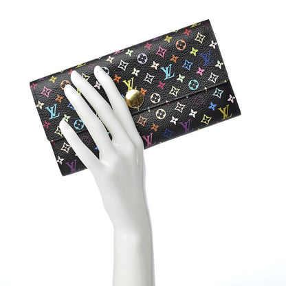 Louis Vuitton Monogram Multicolor Sarah Wallet Black Violet 2 of 10