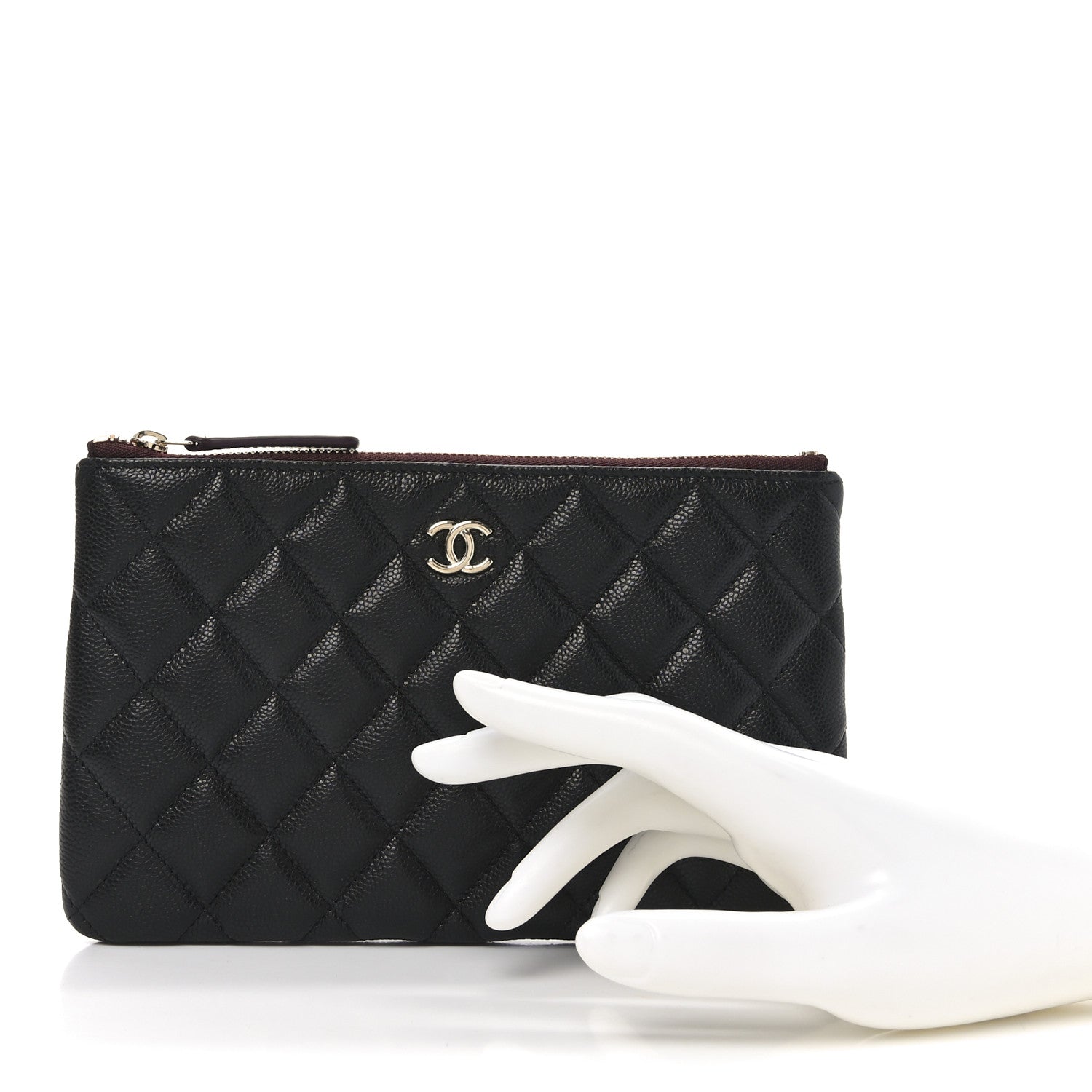 Chanel Caviar Quilted Small Zipped Pouch Black 2 of 8