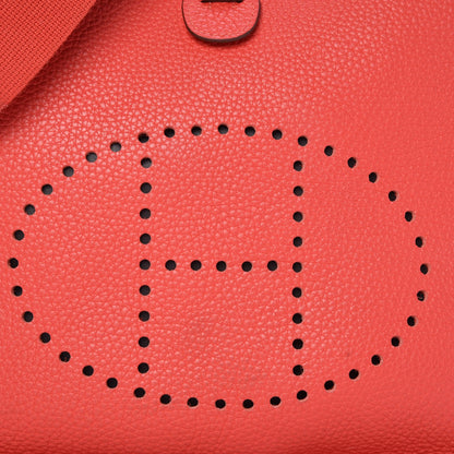 Hermes Taurillon Clemence Evelyne III PM Rouge Pivoine 9 of 16
