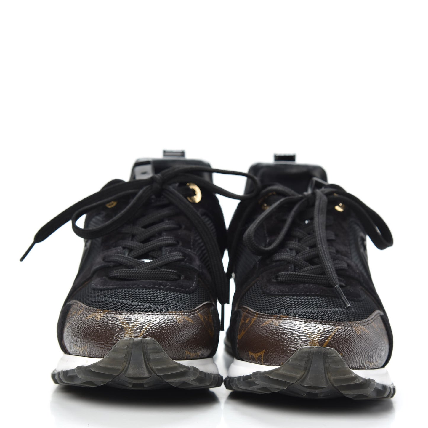 Suede Monogram Run Away Sneakers 35.5 Black