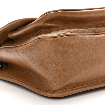 Saint Laurent Crinkled Calfskin Matelasse Monogram Medium Niki Chain Satchel Natural Tan 8 of 10