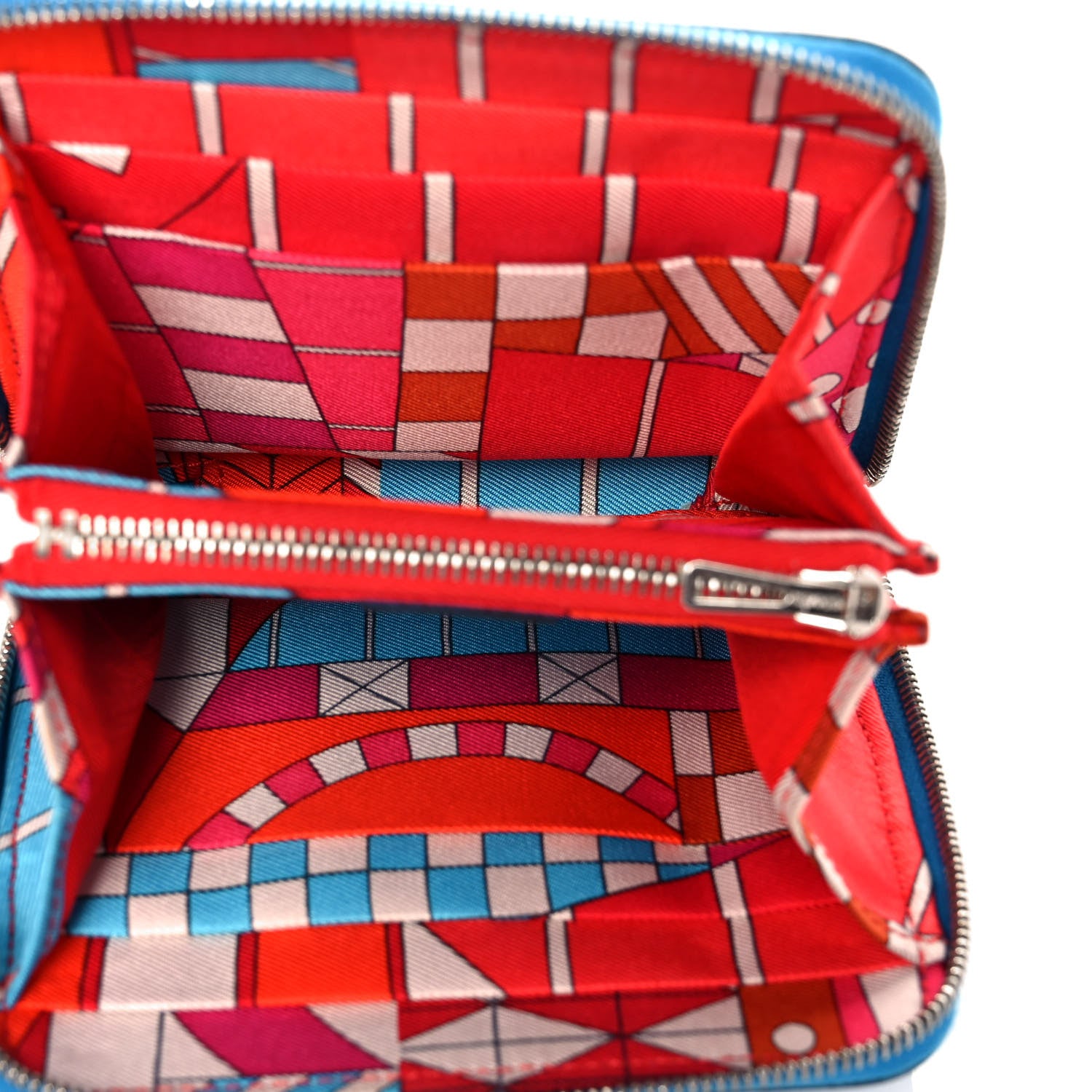 Hermes Epsom Silk'In Compact Wallet Bleu Frida 5 of 10