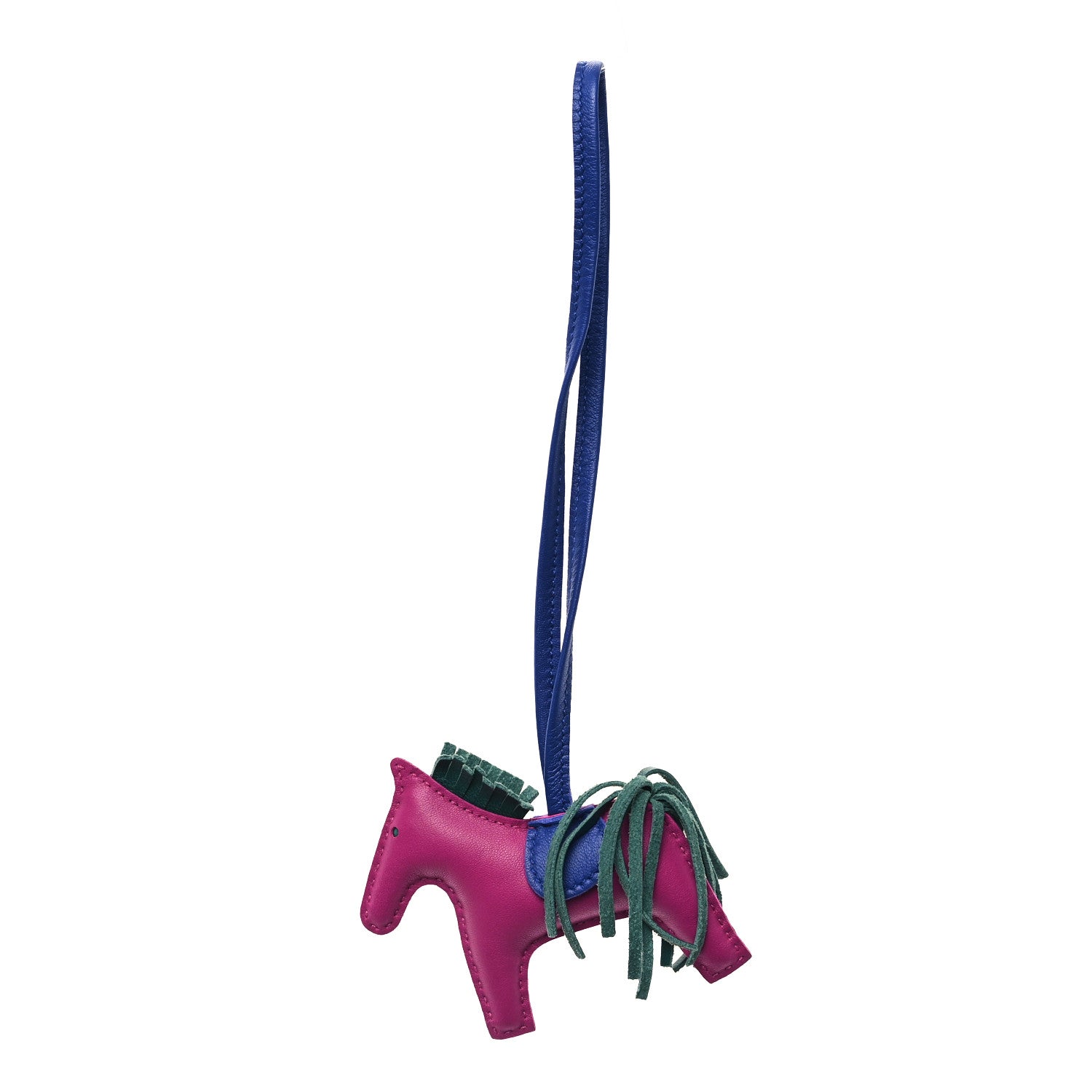 Hermes Milo Lambskin Grigri Rodeo Horse Bag Charm PM Rose Pourpre Bleu Electrique Malachite 1 of 4
