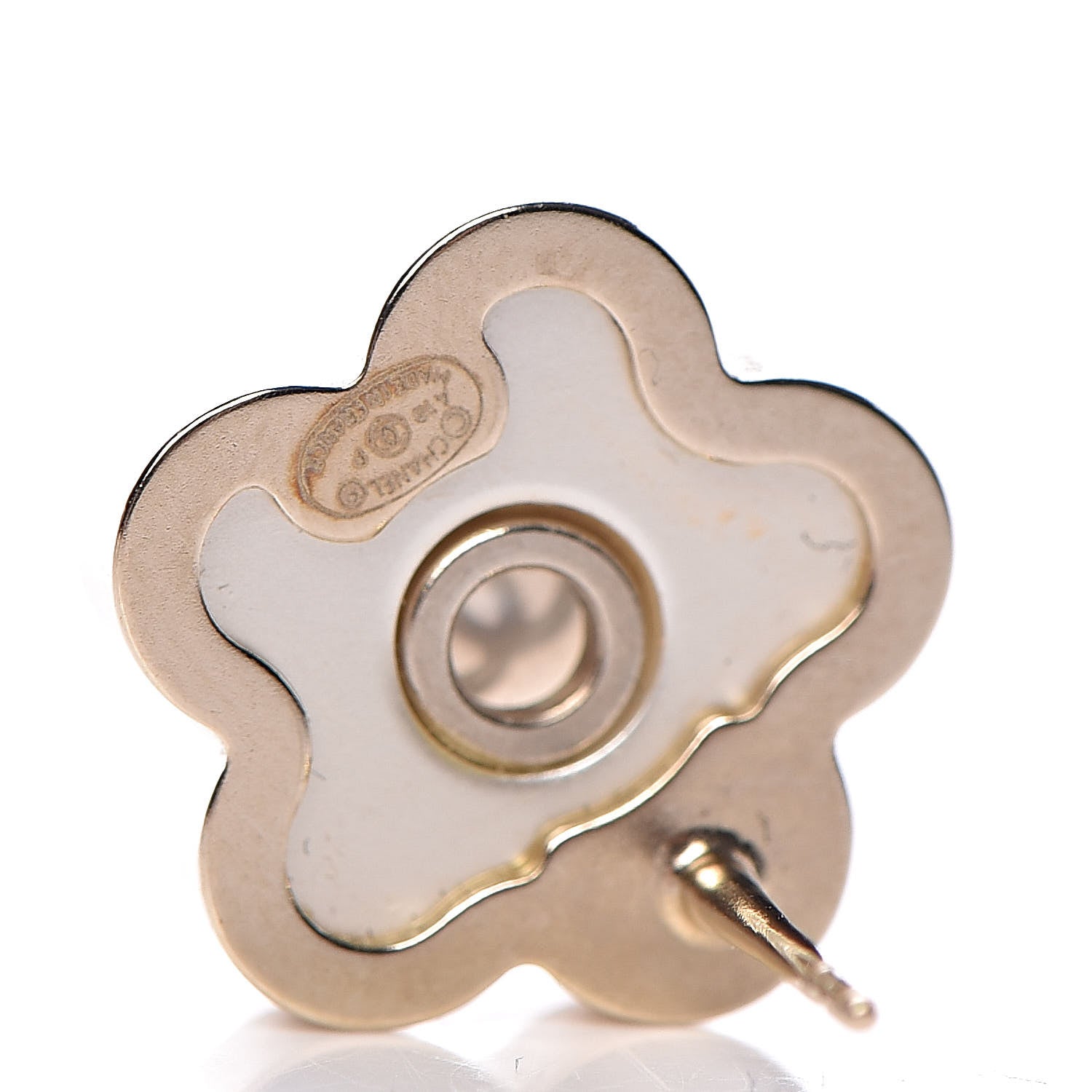 Chanel Pearl CC Camellia Earrings Gold 4 of 5