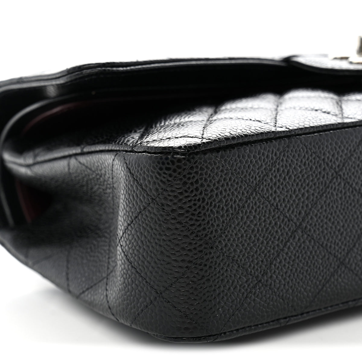 Caviar Quilted Medium Double Flap Black