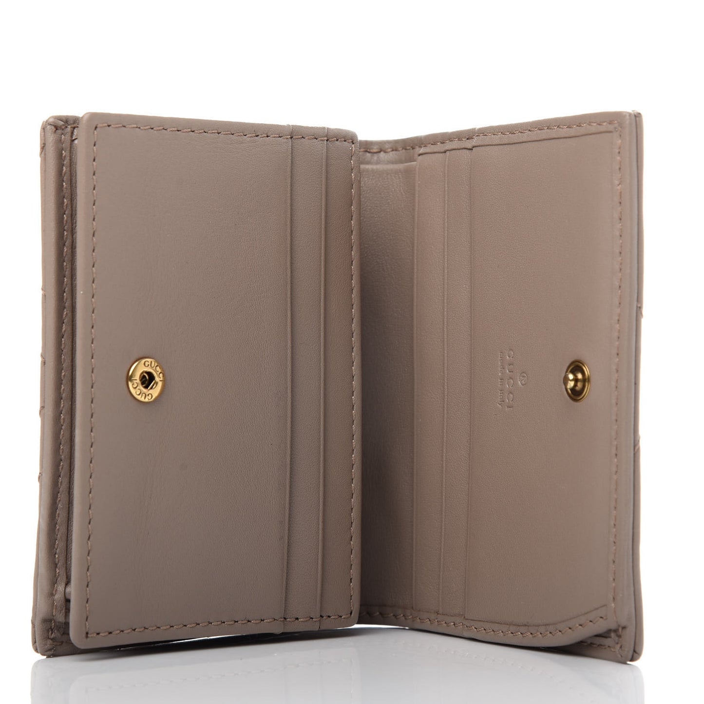 Calfskin Matelasse GG Marmont Card Case Wallet Porcelain Rose