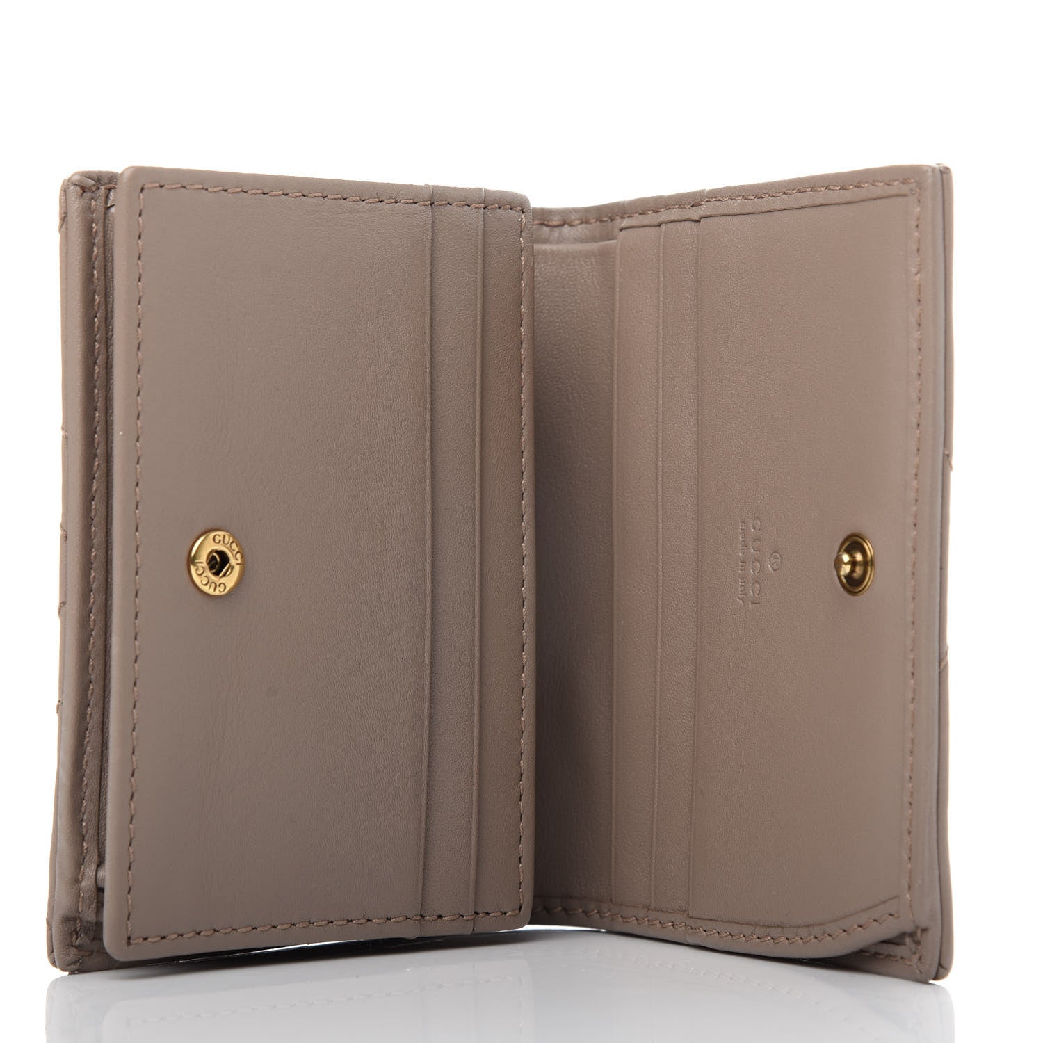 Gucci Calfskin Matelasse GG Marmont Card Case Wallet Porcelain Rose 5 of 8