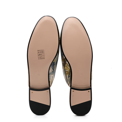 Gucci GG Supreme Monogram Malaga Kid Water Flora Womens Princetown Slippers 40 Beige White Multicolor Mystic White 5 of 9