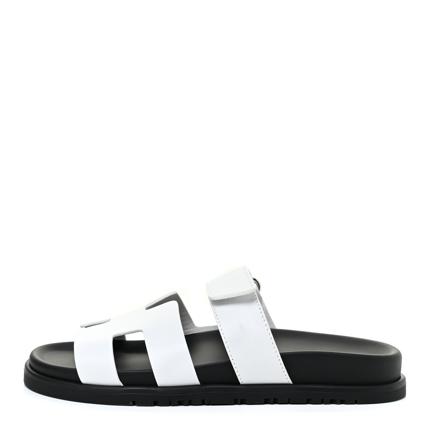 Hermes Calfskin Womens Chypre Sandals 37.5 White 1 of 13