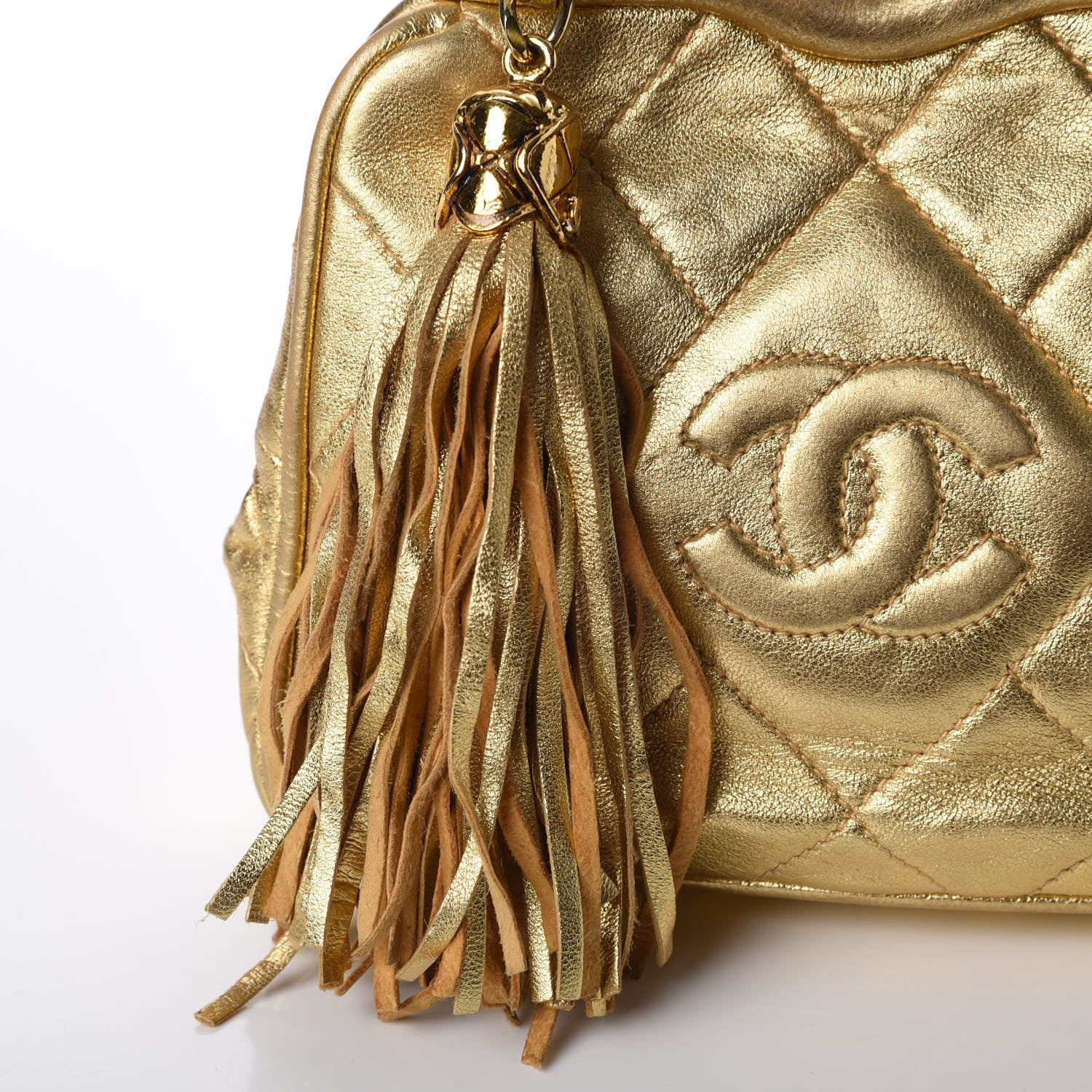 Chanel Metallic Lambskin Framed Waist Chain Belt Bag Gold 9 of 11