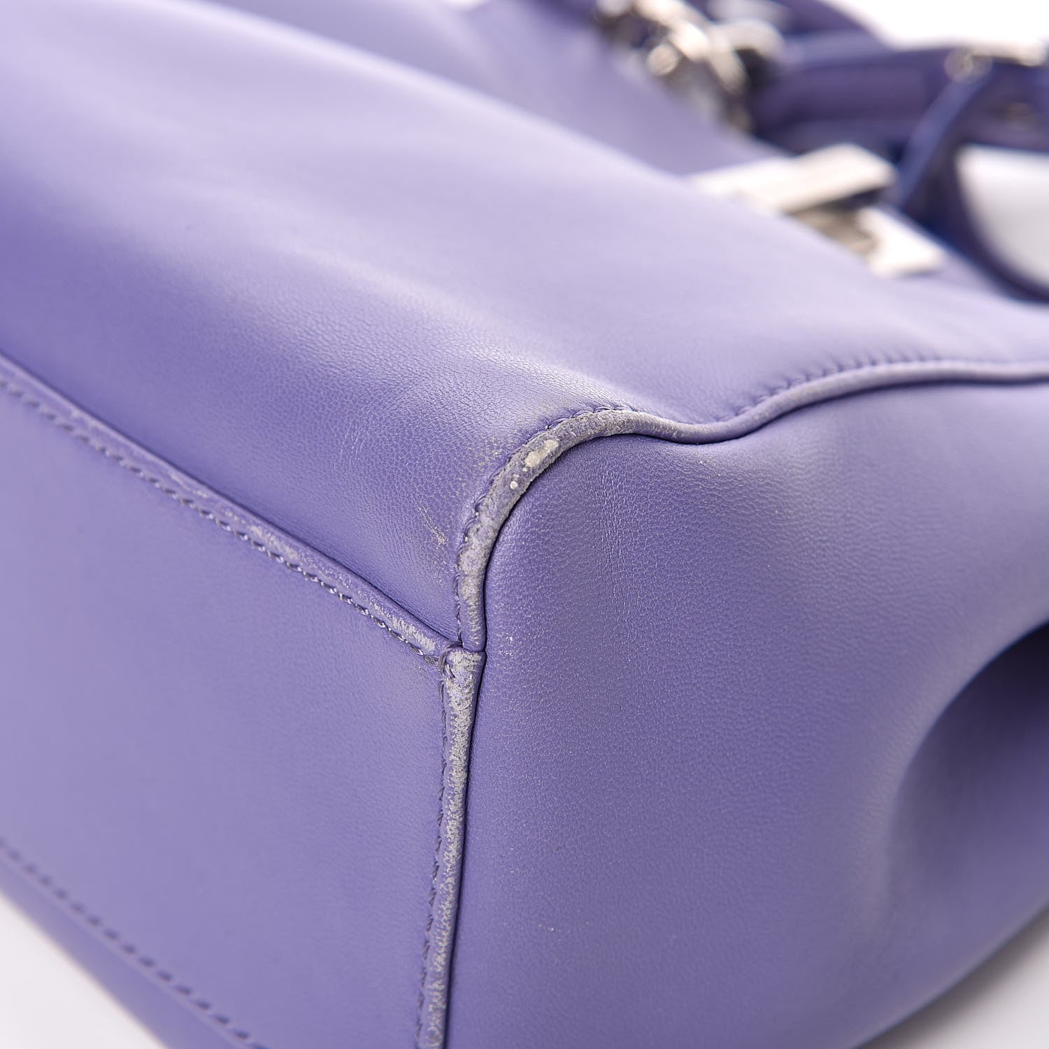 Fendi Nappa Mini Peekaboo Iconic Satchel Viola Cassis 9 of 12