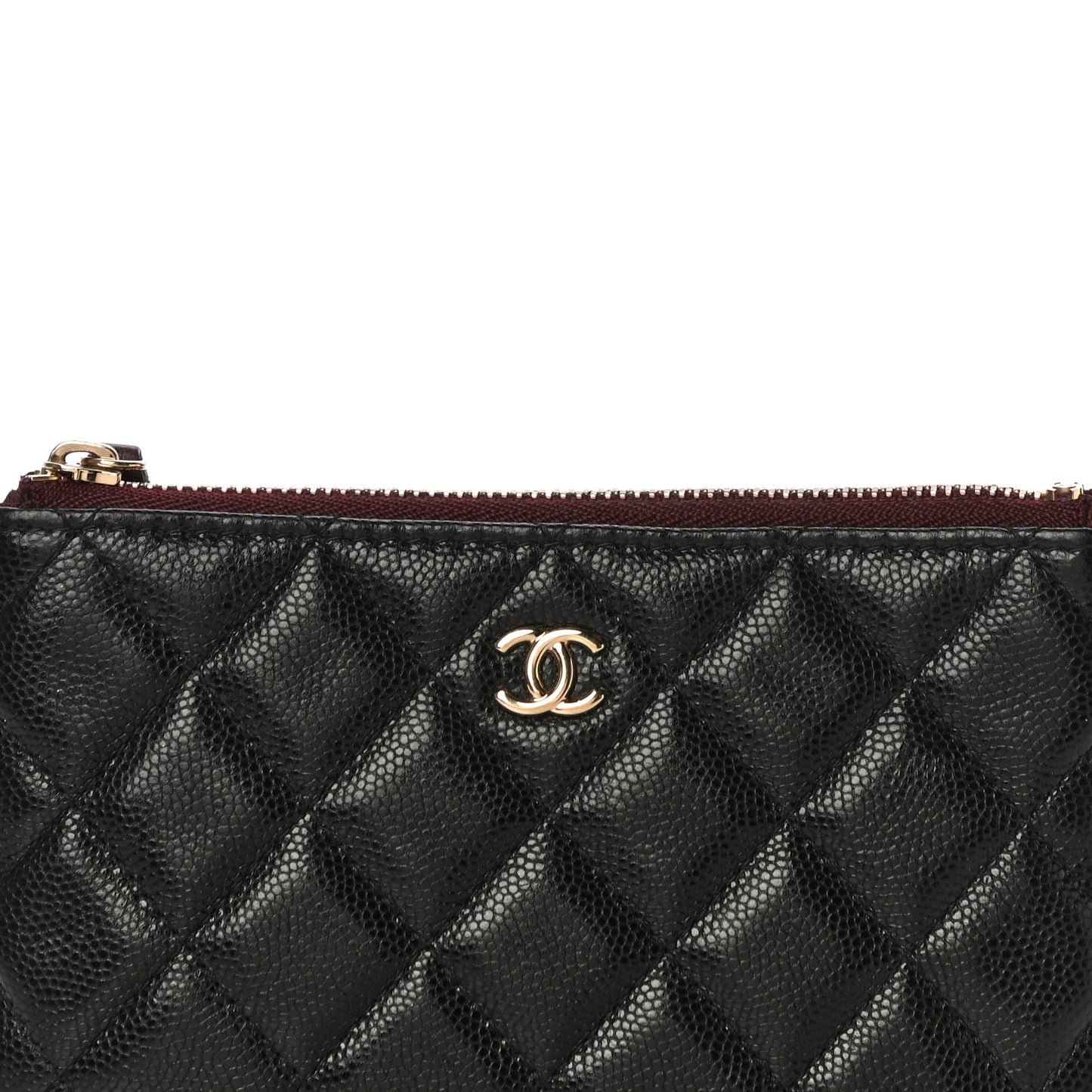Caviar Quilted Small Cosmetic Case Black
