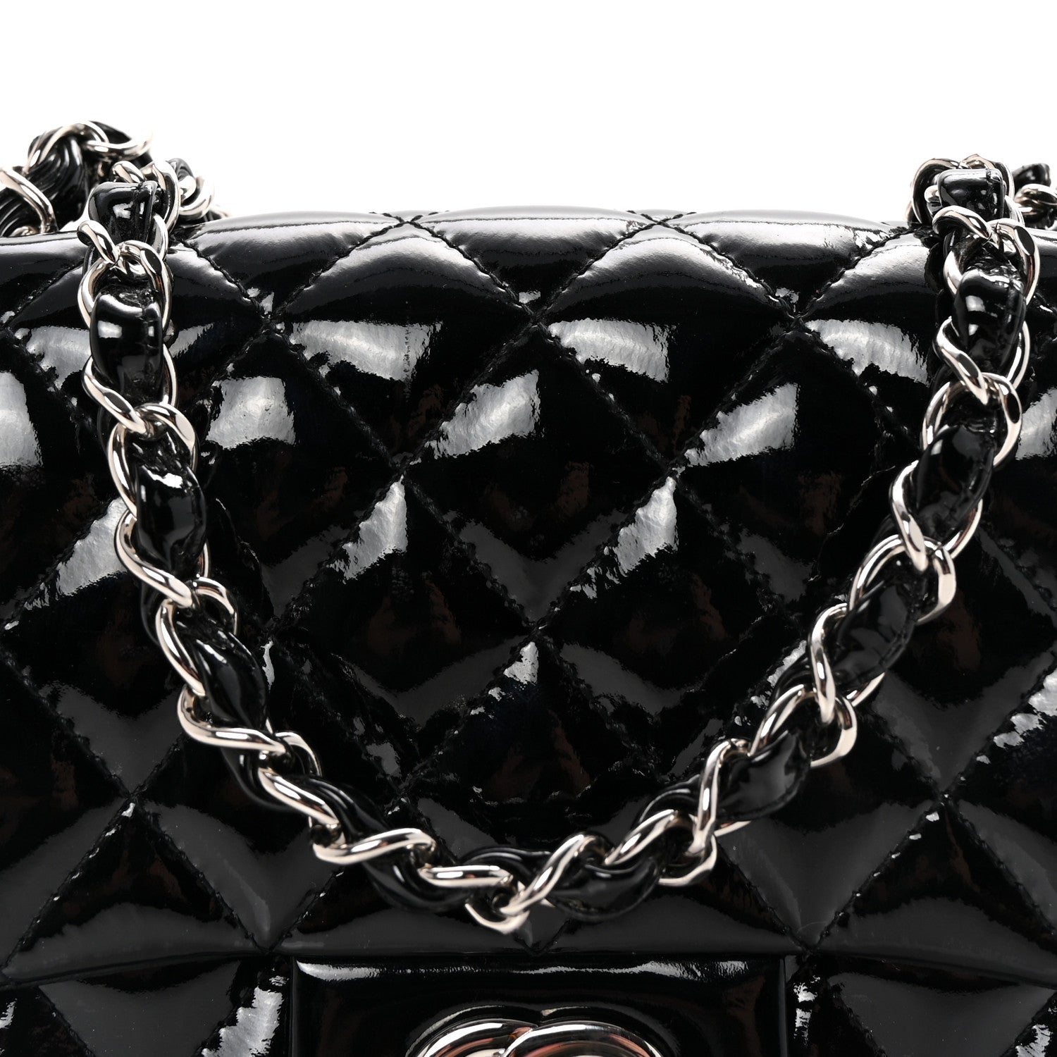 Chanel Patent Calfskin Quilted Mini Square Flap Black 8 of 10