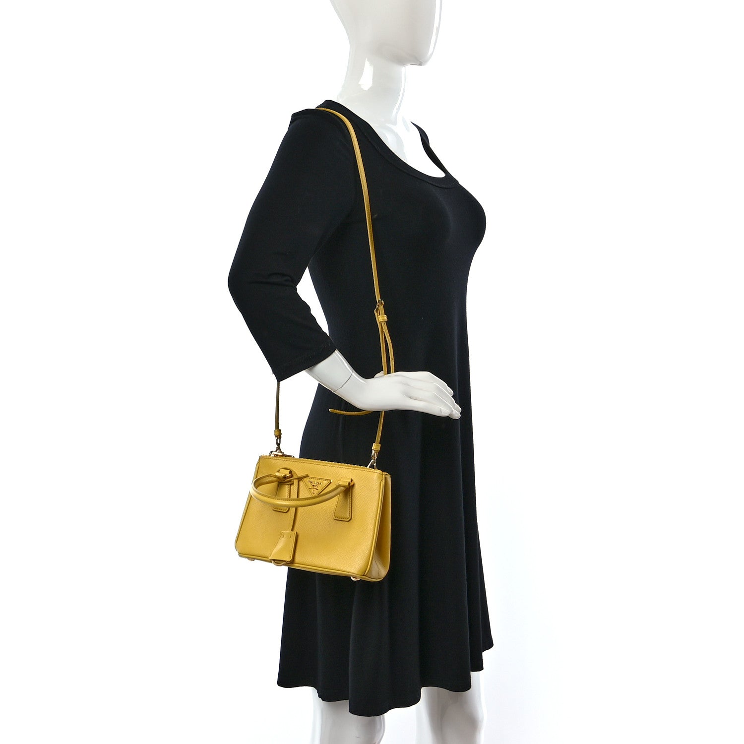 Prada Saffiano Lux Mini Galleria Double Zip Tote Sole 2 of 11