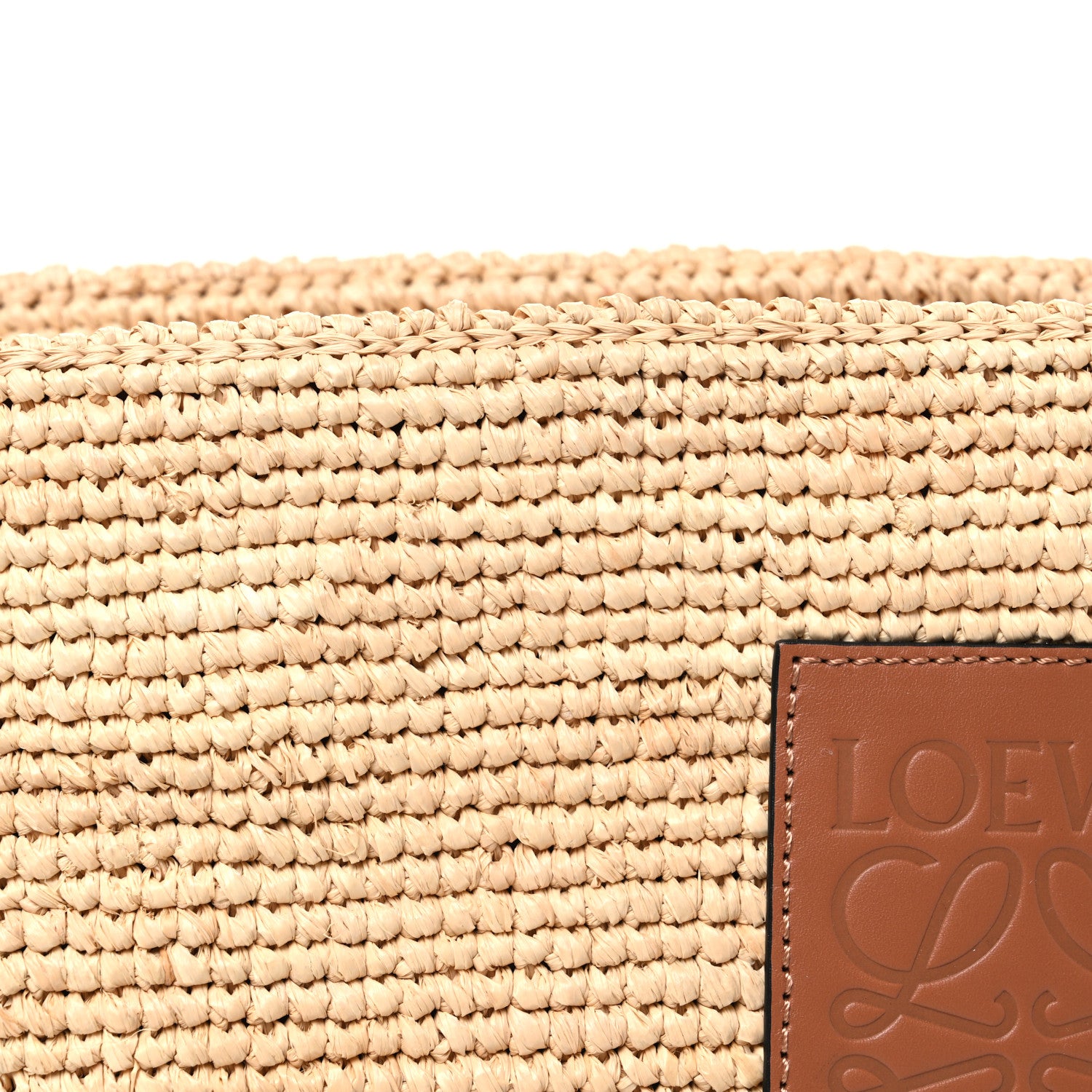 Loewe Calfskin Raffia Paulas Ibiza Pochette Bag Natural Tan 8 of 10