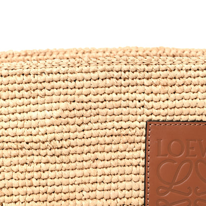 Loewe Calfskin Raffia Paulas Ibiza Pochette Bag Natural Tan 8 of 10
