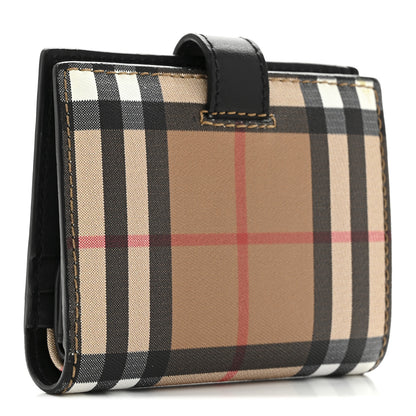 Burberry Coated Canvas Vintage Check Coin Purse Wallet  Black 3 of 9
